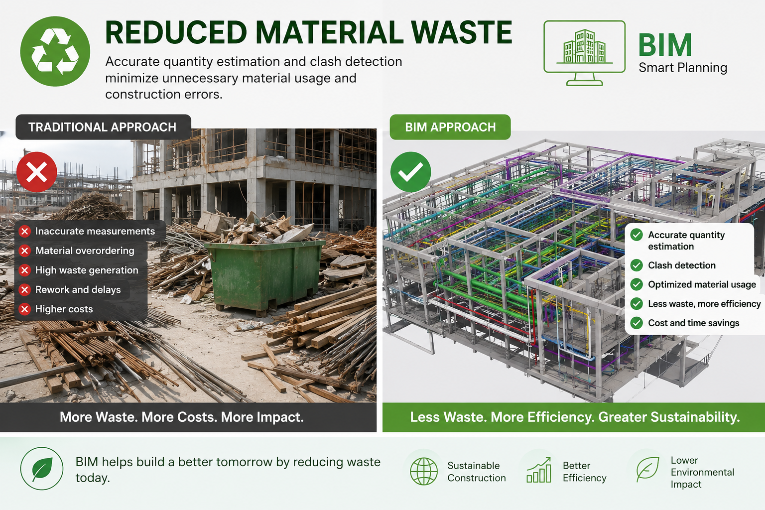 Reduced Material Waste